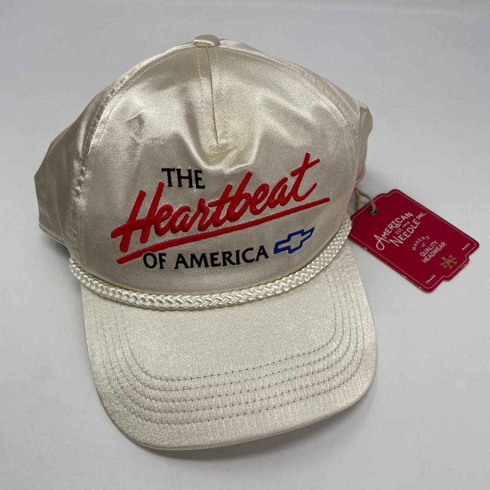 American Needle Chevrolet The Heartbeat of America Satin Baseball Cap Beige O/S